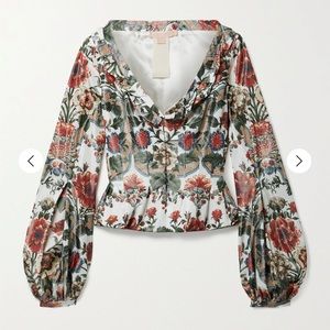 Brook Collection Sabrina Ruffled Floral-Print Taffeta Jacket